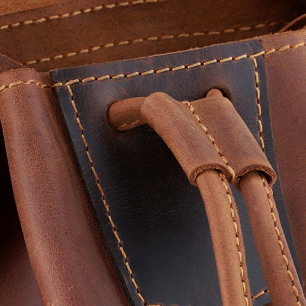 Rust Brown Leather Mini Backpack