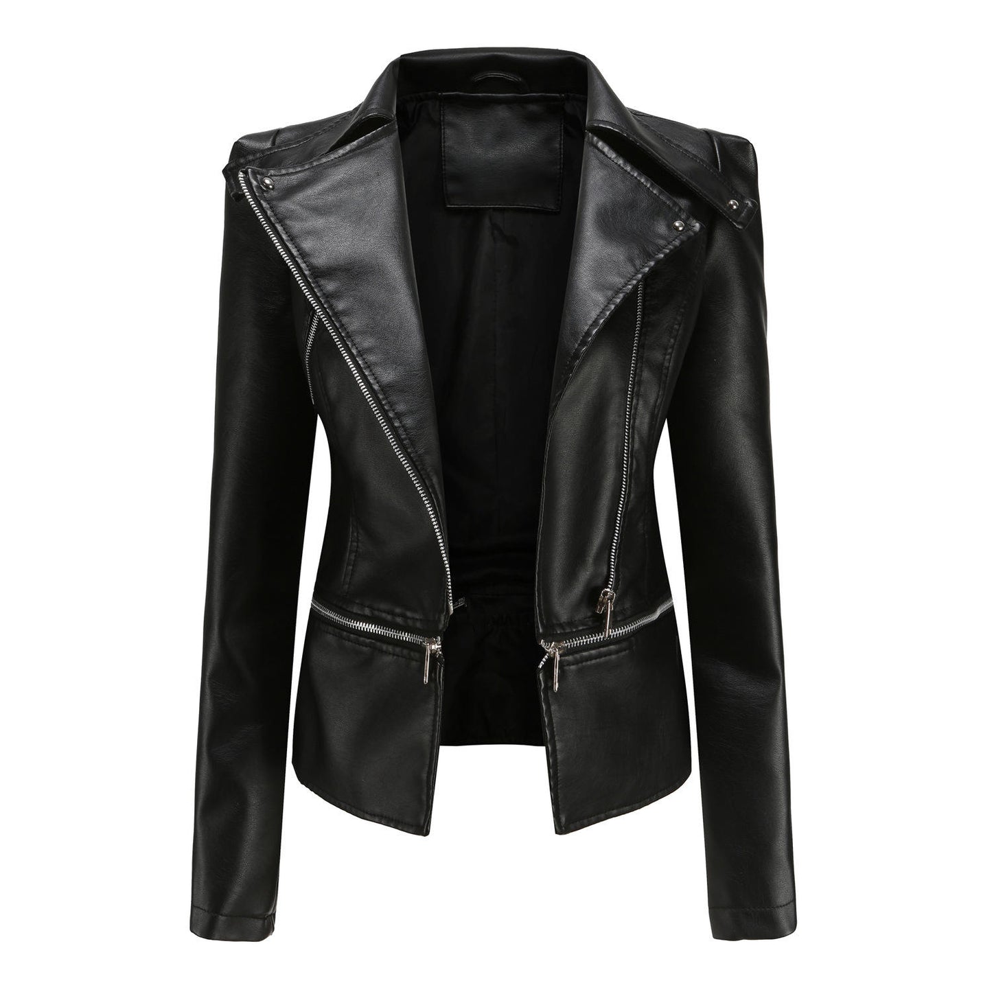 Real leather quilted jacket back view showing stitching detail – Like Leather