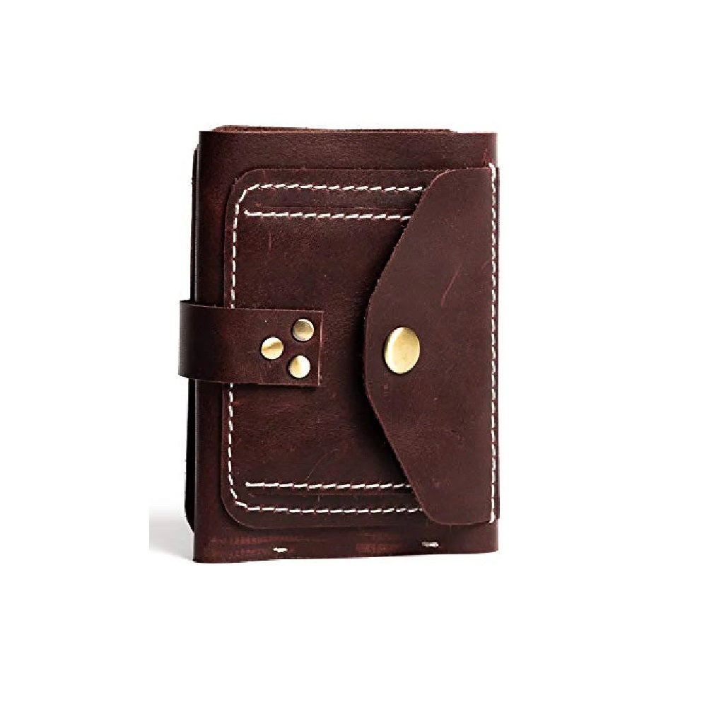 Men's Dark Brown Crazy Horse Leather Bifold Wallet