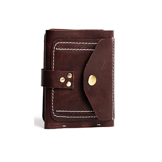 Men's Dark Brown Crazy Horse Leather Bifold Wallet
