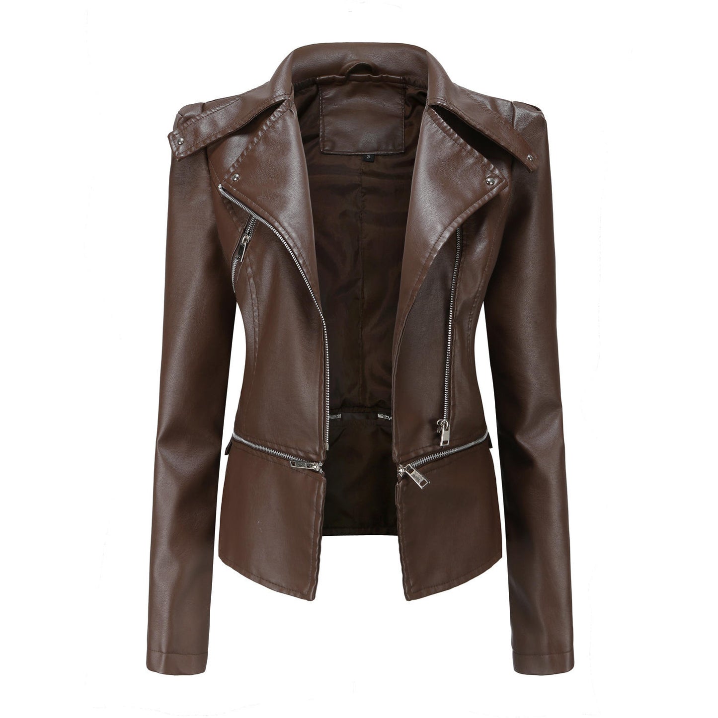 Women's autumn quilted soft leather jacket size guide XS to 2XL – Like Leather