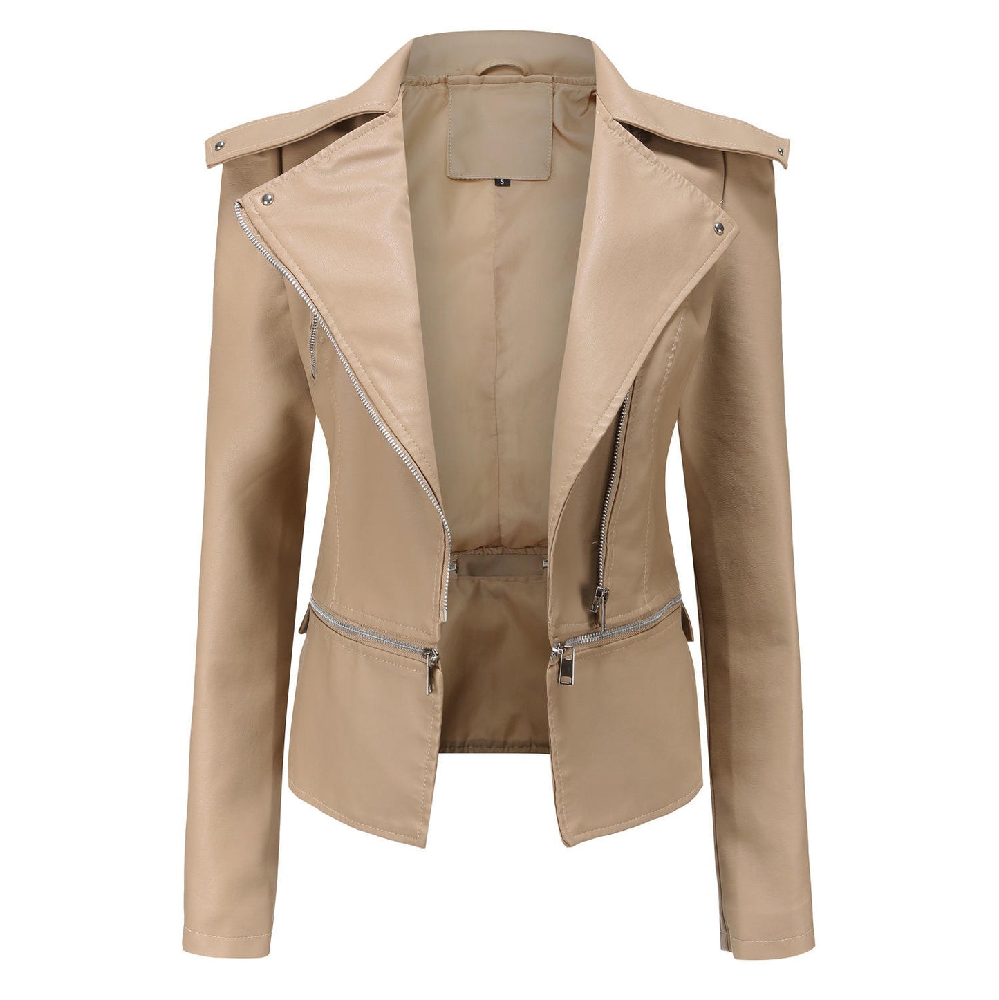Women's genuine leather jacket available in Black, Brown, Camel, Red Wine and Apricot