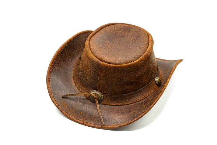 wide brim curl and distressed finish