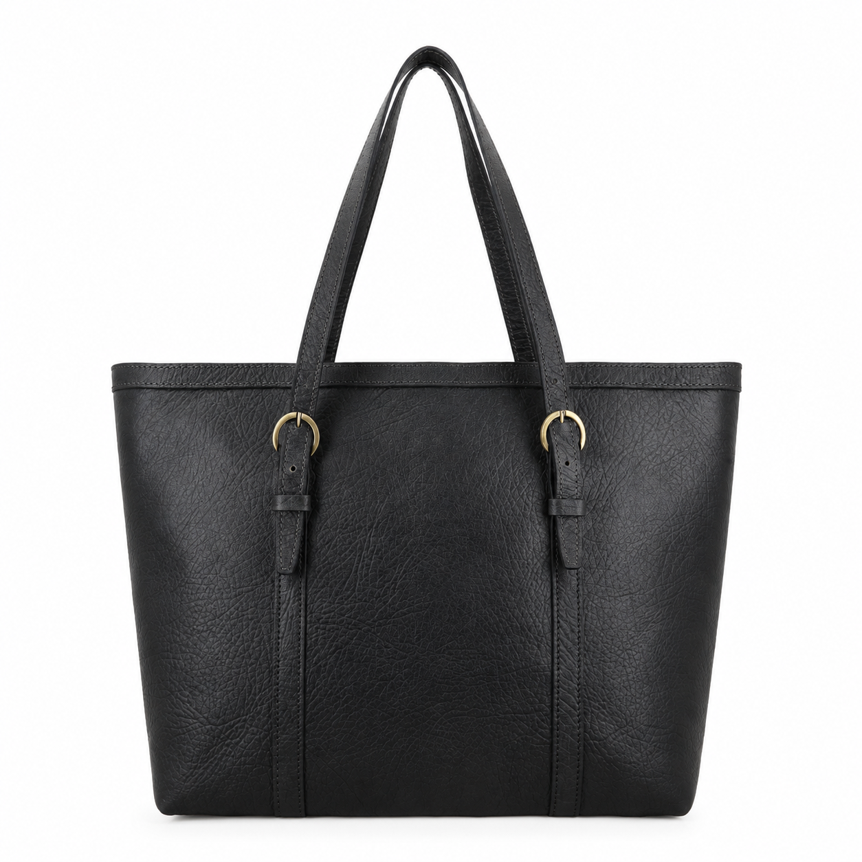 Tan Leather Smart Tote Bag