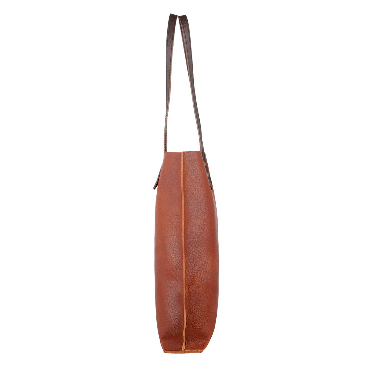 Rust Brown Leather Tote Bag | Vegetable-Tanned Buffalo Hide