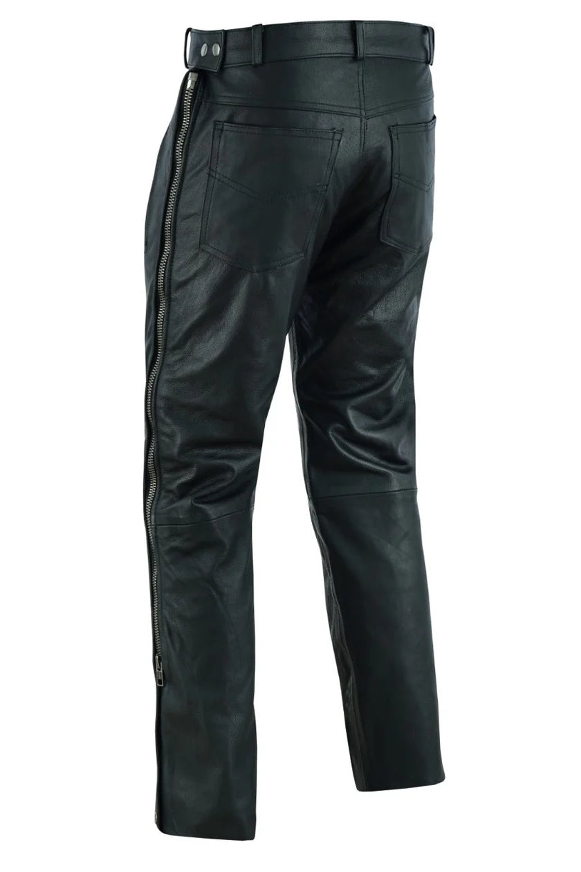 Black Leather Pant Unisex Back View