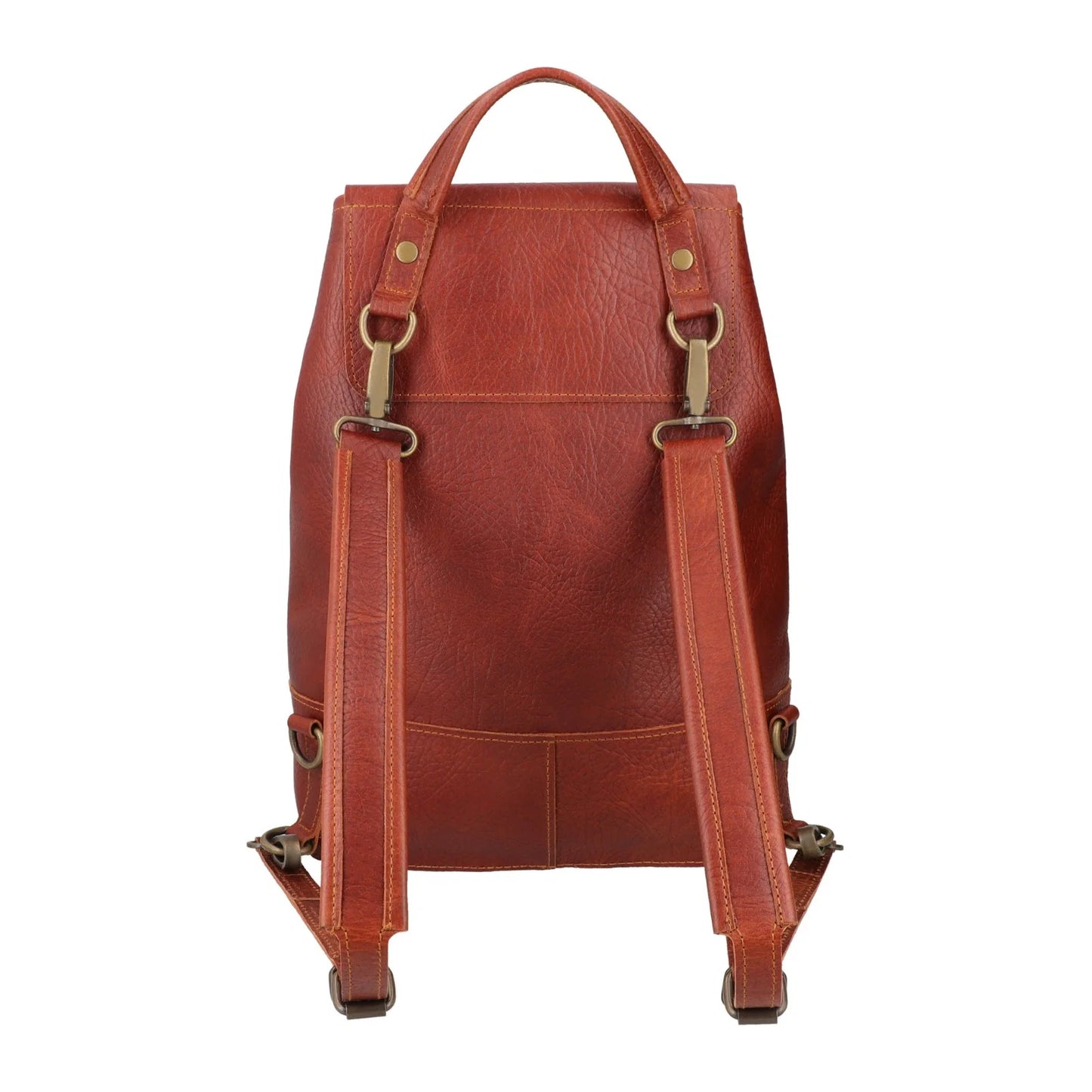 Rust Brown Leather Drifter Backpack | Vegetable-Tanned Buffalo Hide