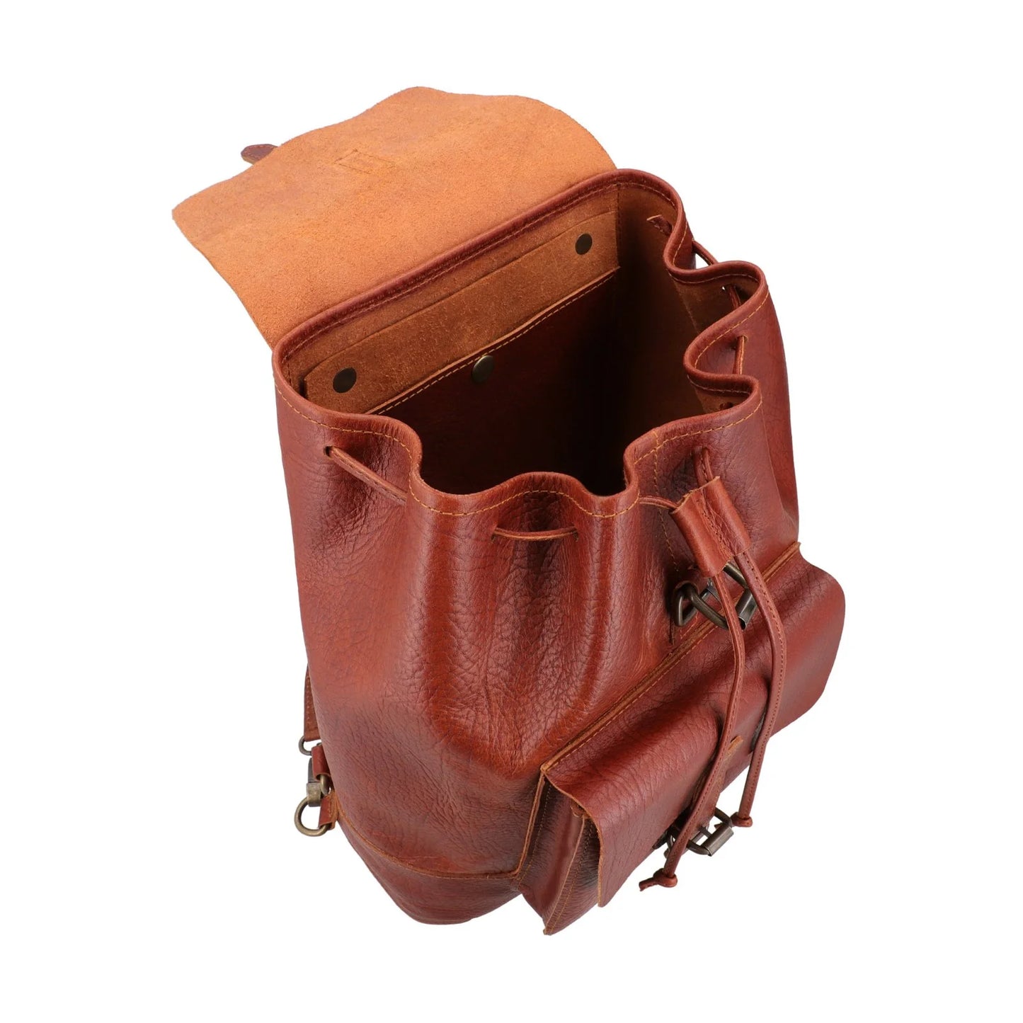 Rust Brown Leather Drifter Backpack | Vegetable-Tanned Buffalo Hide