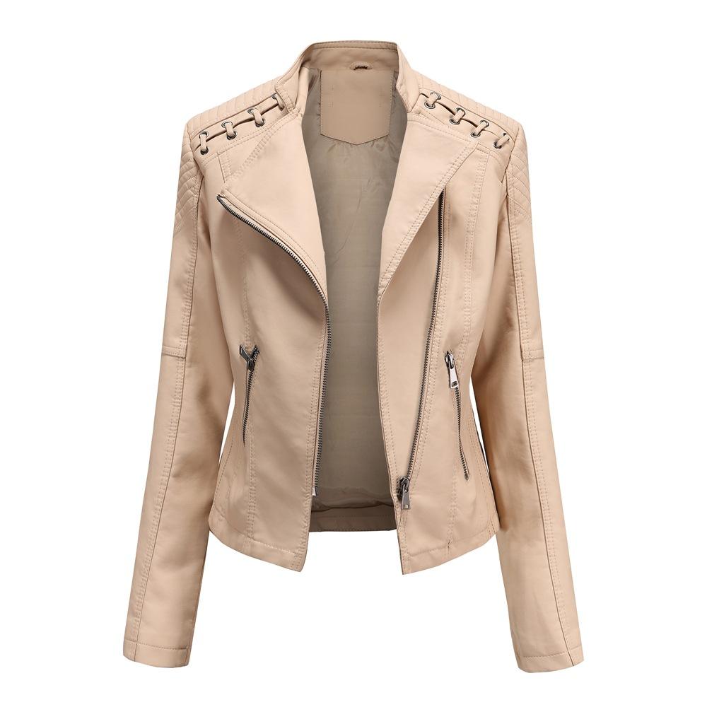 Women's nappa leather jacket – worn back view