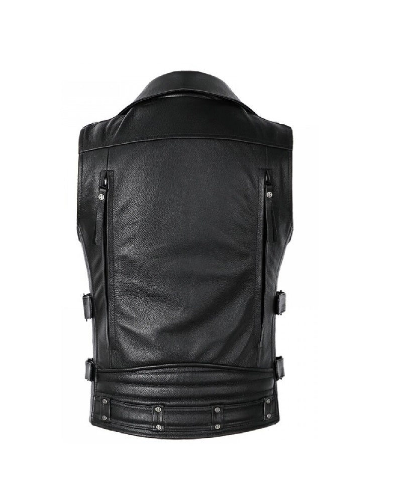 Black leather vest
