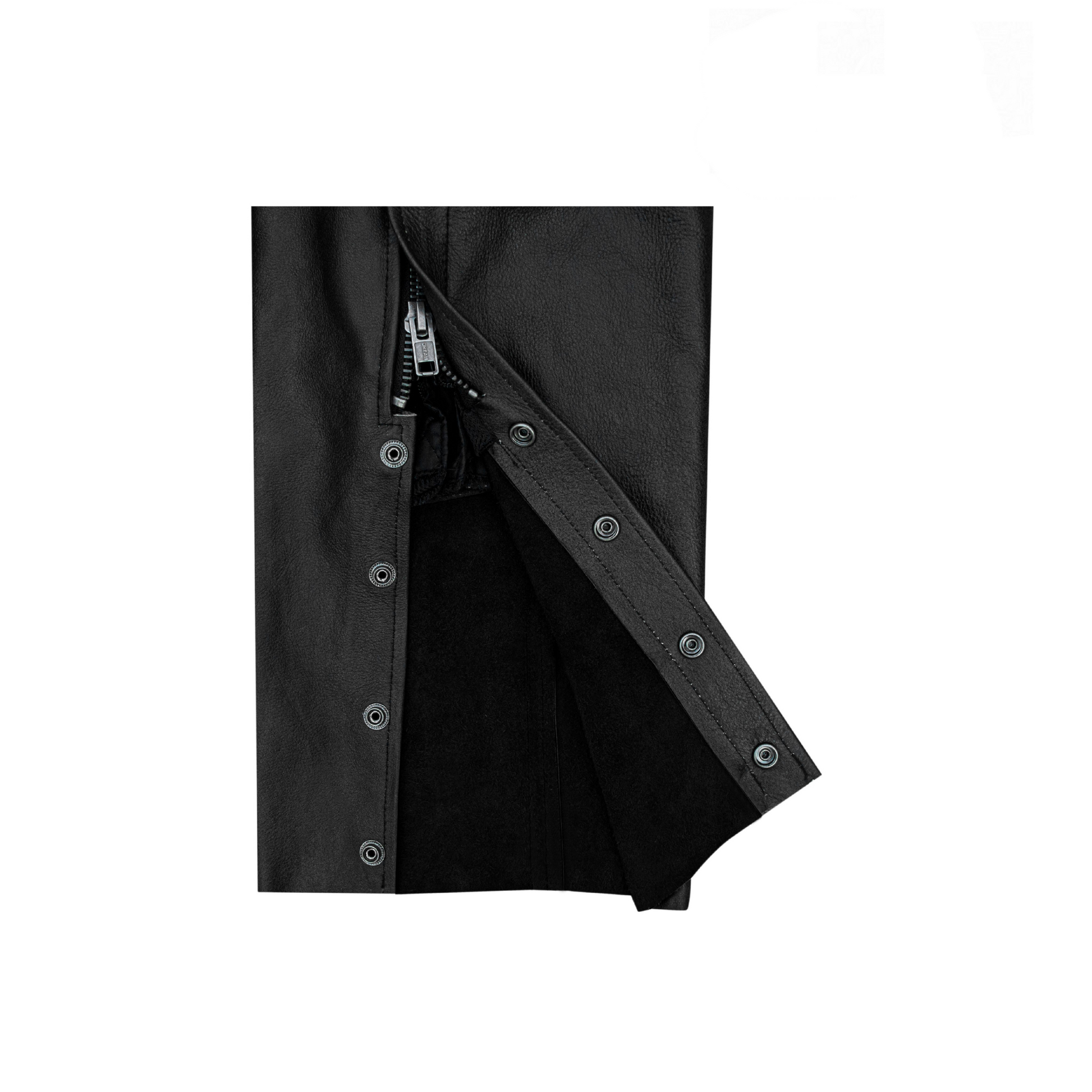 Close-up of a black jacket with buttons