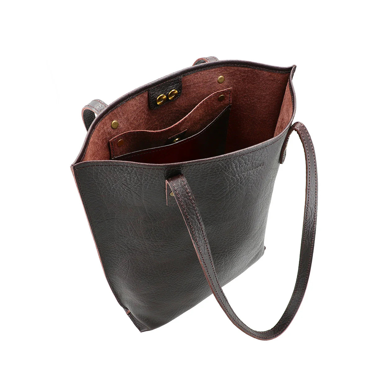 Dark Leather Tote Bag | Vegetable-Tanned Buffalo Hide