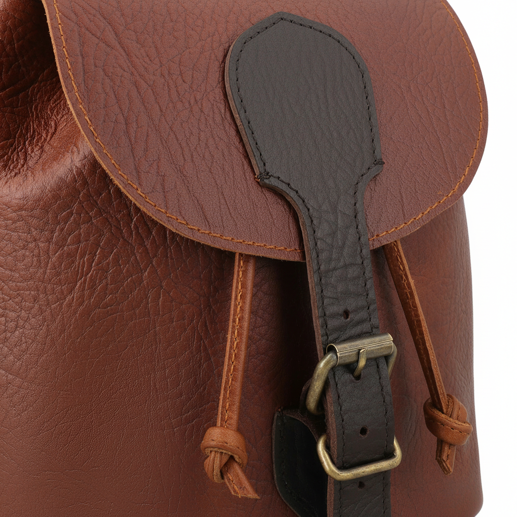 Rust Brown Leather Mini Backpack