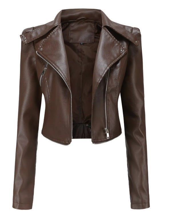Women's quilted soft leather jacket – close-up of lining