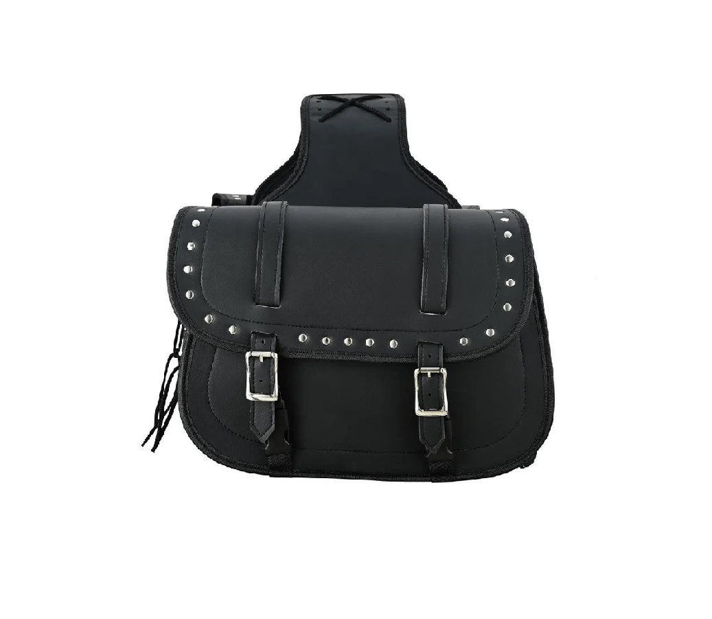 Like Leather motorcycle saddlebags waterproof panniers with gun holster detail