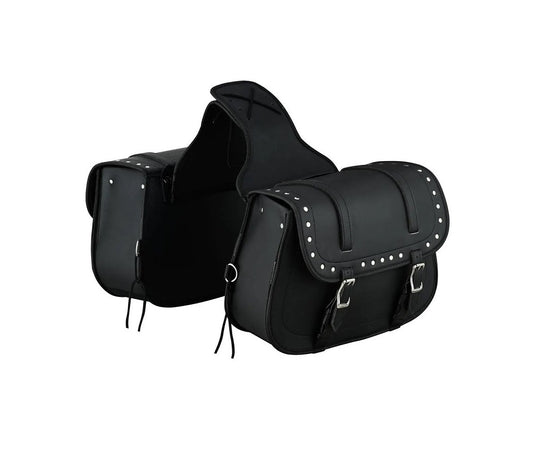 LIKE LEATHER Universal Waterproof Motorbike Panniers and Saddlebags with Gun Holsters - Black