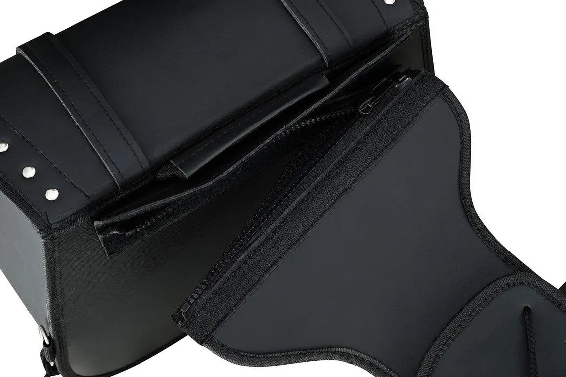 Premium crossbody saddle bag with hand-set metal studs