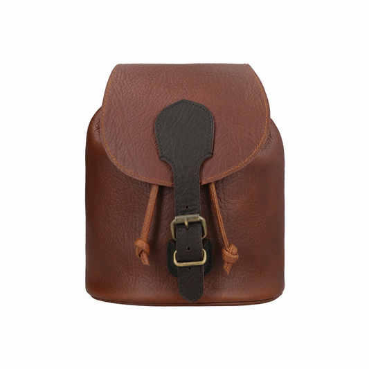 Rust Brown Leather Mini Backpack