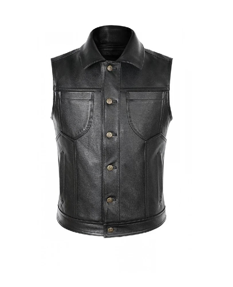 Deadshot Leather Denim Vest