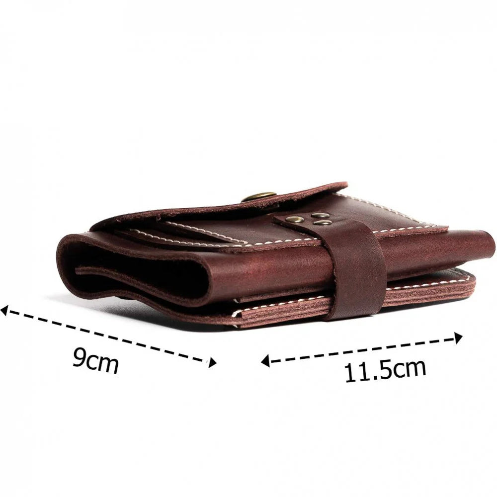 Men's Dark Brown Crazy Horse Leather Bifold Wallet