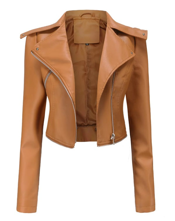 Women's quilted soft leather jacket – close-up of cuff