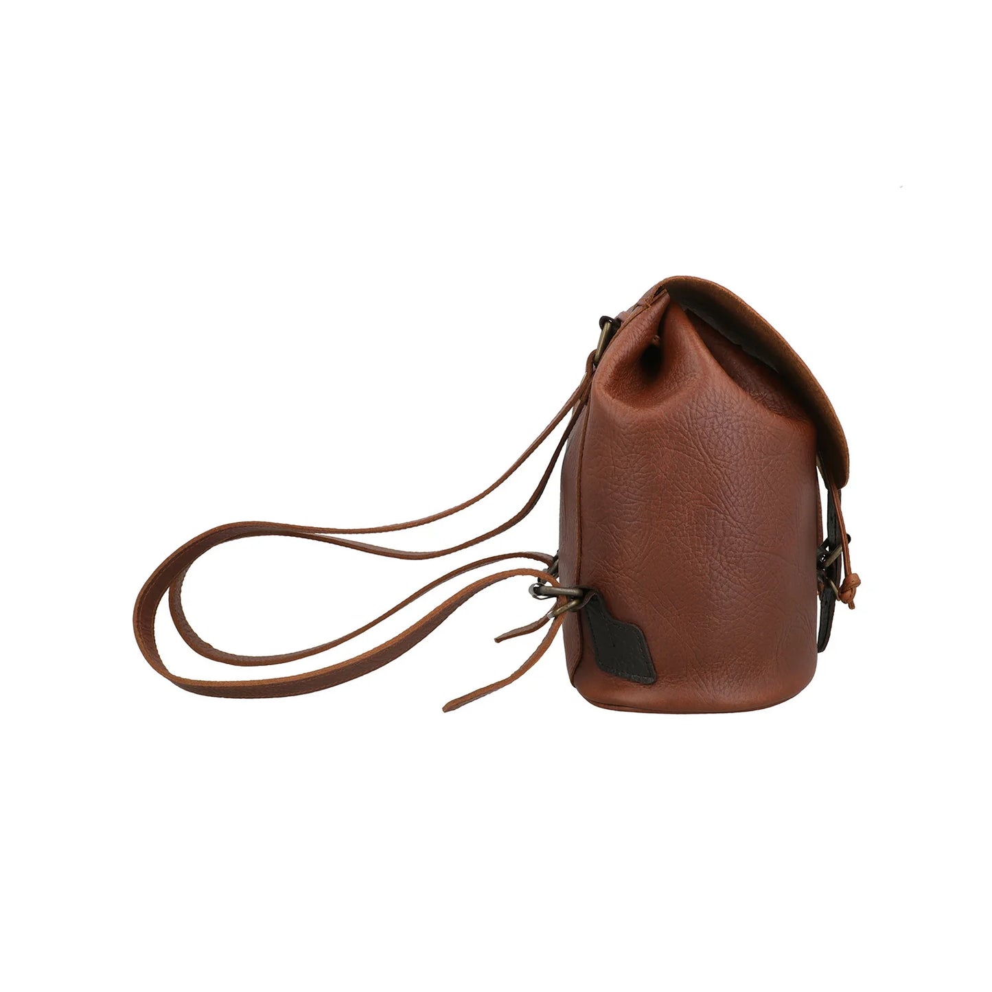 Rust Brown Leather Mini Backpack