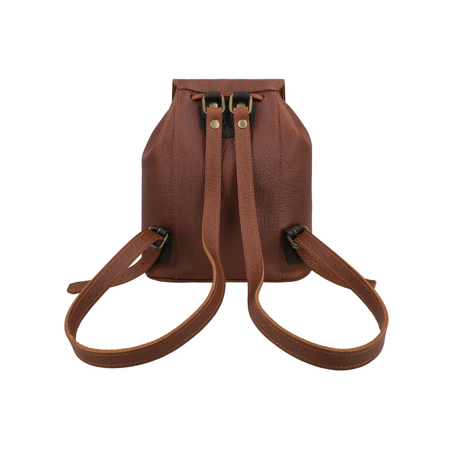 Rust Brown Leather Mini Backpack